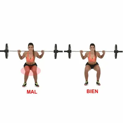 Ilustración de errores comunes (ej: espalda curvada al hacer flexiones)